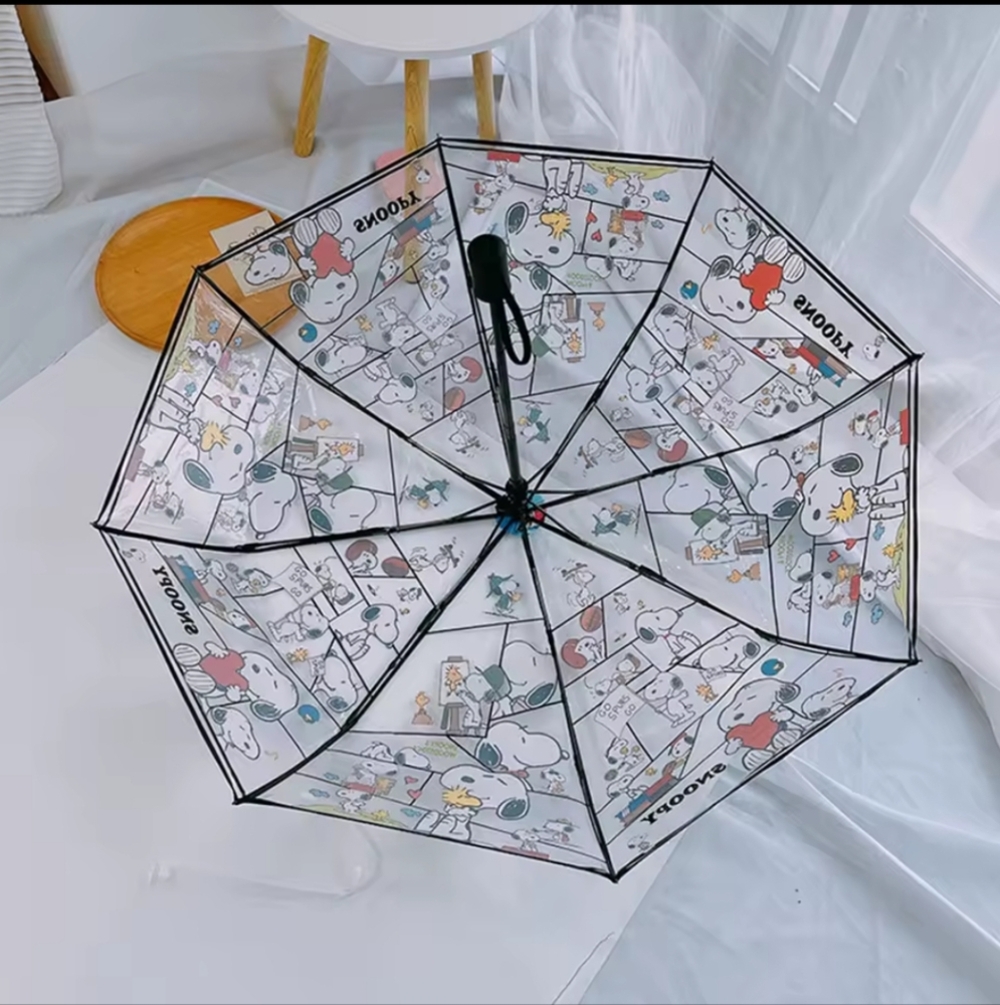 Snoopy Clear Umbrella with Cute Fun Adorable Unique Multicolored Cartoon Print - Picture 6 of 6